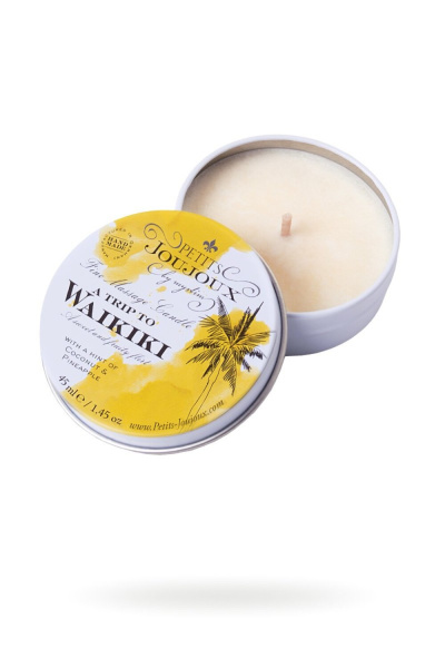 Массажная свеча Petits Joujoux Waikiki Beach Аромат – Кокос и ананас, 33 гр._1