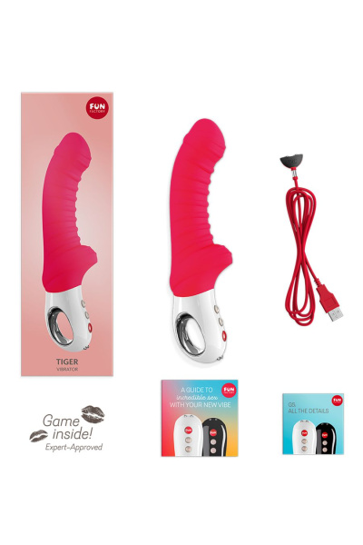 Вибратор Fun Factory Tiger, силикон, красный, 23 см_2
