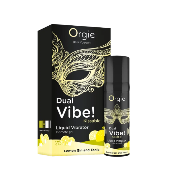 Съедобный гель с вибрацией Orgie DUAL VIBE! со вкусом коктейля LEMON GIN AND TONIC 15мл_3