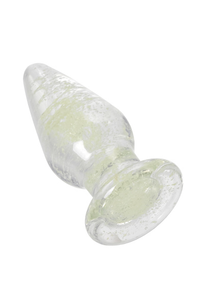 Анальная втулка Sexus Glass светящаяся в темноте, стекло, прозрачная, 9,8 см_4