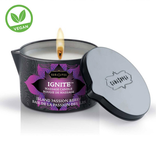 Массажное масло-свеча IGNITE massage oil candle island passion berry 170 г_1