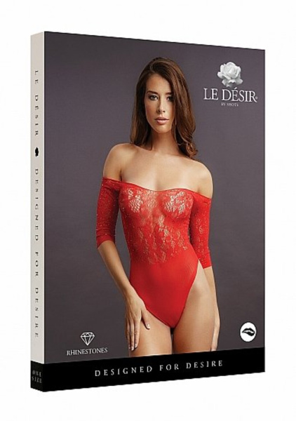 Боди со стразами Crotchless Rhinestone Teddy_1