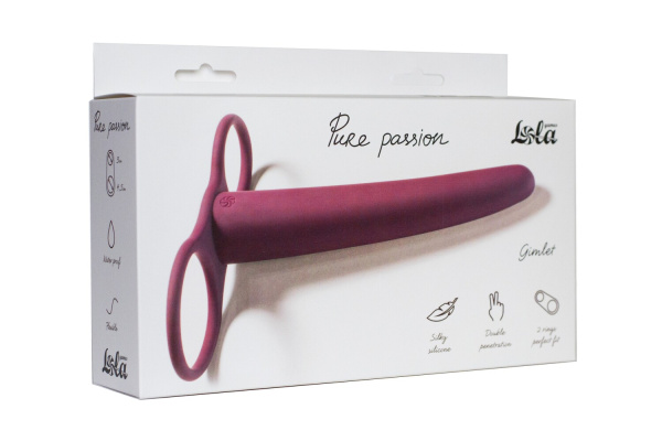 Насадка для двойного проникновения Pure Passion Gimlet Wine red_1