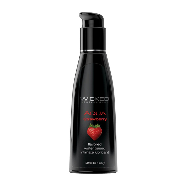 Лубрикант со вкусом сочной клубники WICKED AQUA Strawberry 120 ml_1