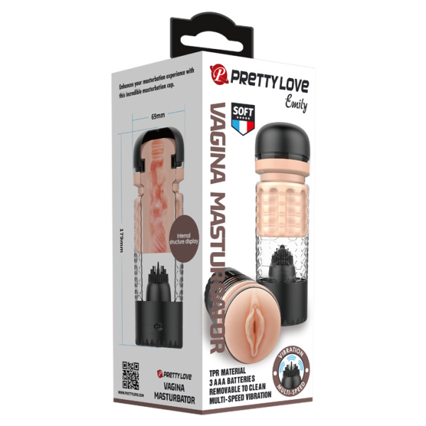 Мастурбатор вагина с вибрацией Emily, черный_1