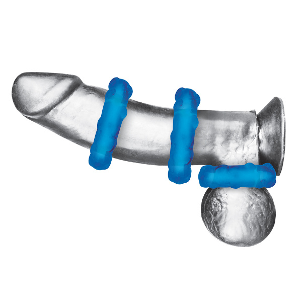 Комплект из трех колец для эрекции 3-Pack Ribbed Rider Cock Ring Set_4