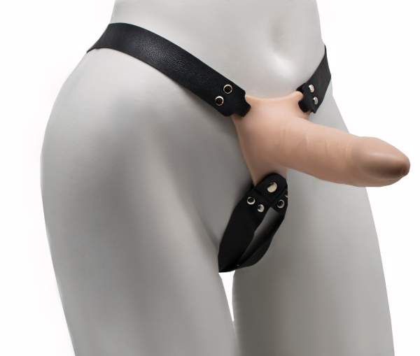 Фаллоимитатор поясной каркасный пустотелый с бандажем d 32/38 мм, l 165/145 мм, артикул 7415/3_1