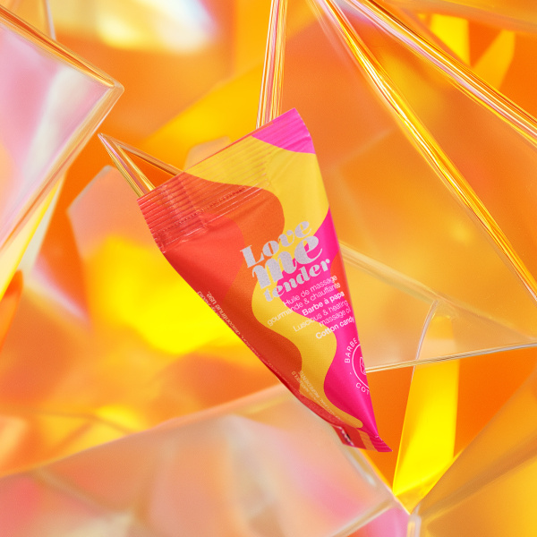 Съедобное массажное масло с разогревающим эффектом Love to Love LOVE ME TENDER Сахарная вата 10мл_3