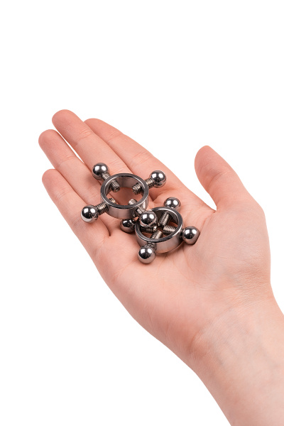 Зажимы для сосков Metal by TOYFA, металл, серебряные, 2,6 см (2 шт)_3