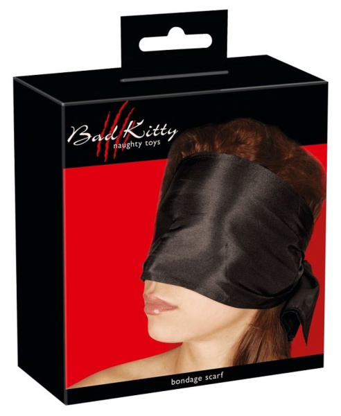 Широкая повязка-шарф на глаза черный Bad Kitty Bondage Scarf_1